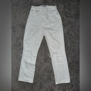 A&F Ultra High Rise Ankle Straight Jean